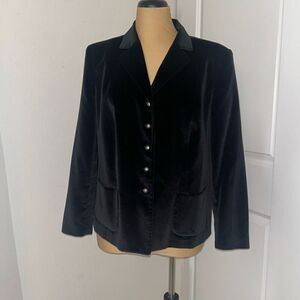 Talbots Black Velvet Blazer 12